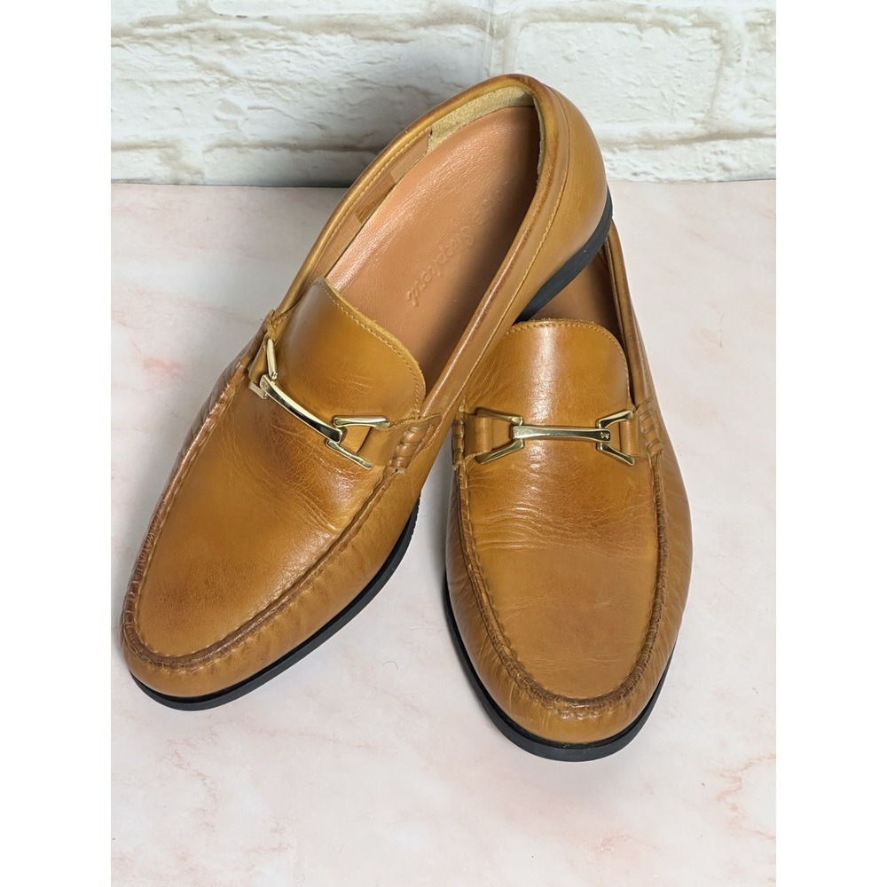 Wolf & Sheppard Boy's/Men's Leather Tan Preppy Loafer with Buckle Size (6) - Picture 16 of 16